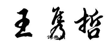 胡问遂王隽哲行书个性签名怎么写