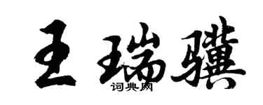 胡问遂王瑞骥行书个性签名怎么写