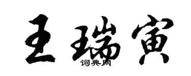 胡问遂王瑞寅行书个性签名怎么写