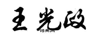 胡问遂王光政行书个性签名怎么写