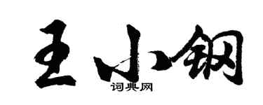 胡问遂王小钢行书个性签名怎么写