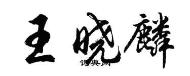 胡问遂王晓麟行书个性签名怎么写