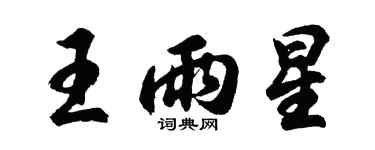 胡问遂王雨星行书个性签名怎么写