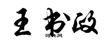 胡问遂王书政行书个性签名怎么写