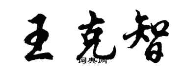 胡问遂王克智行书个性签名怎么写