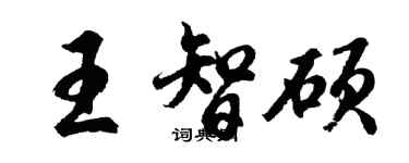 胡问遂王智硕行书个性签名怎么写
