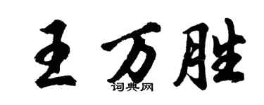 胡问遂王万胜行书个性签名怎么写