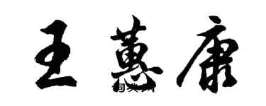 胡问遂王蕙康行书个性签名怎么写