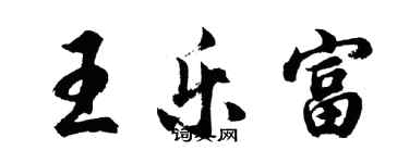 胡问遂王乐富行书个性签名怎么写
