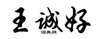 胡问遂王诚好行书个性签名怎么写