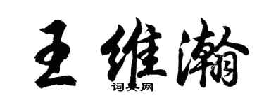 胡问遂王维瀚行书个性签名怎么写