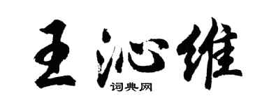 胡问遂王沁维行书个性签名怎么写