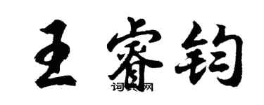 胡问遂王睿钧行书个性签名怎么写