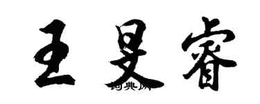 胡问遂王旻睿行书个性签名怎么写