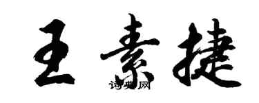 胡问遂王素捷行书个性签名怎么写