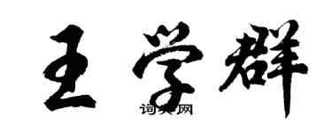 胡问遂王学群行书个性签名怎么写