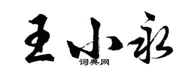 胡问遂王小永行书个性签名怎么写