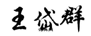 胡问遂王岱群行书个性签名怎么写