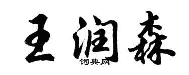 胡问遂王润森行书个性签名怎么写