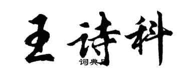 胡问遂王诗科行书个性签名怎么写