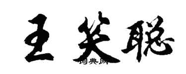 胡问遂王笑聪行书个性签名怎么写