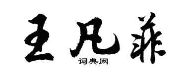 胡问遂王凡菲行书个性签名怎么写