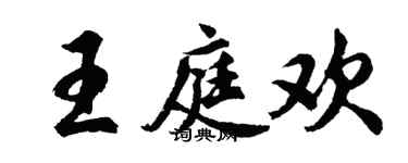 胡问遂王庭欢行书个性签名怎么写