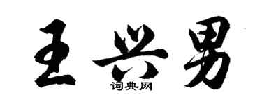 胡问遂王兴男行书个性签名怎么写