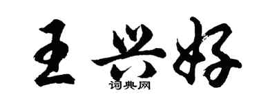 胡问遂王兴好行书个性签名怎么写