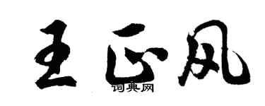 胡问遂王正风行书个性签名怎么写