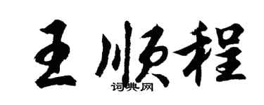 胡问遂王顺程行书个性签名怎么写