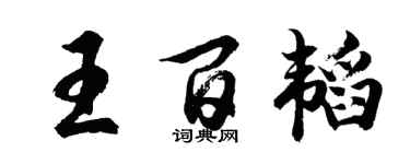 胡问遂王百韬行书个性签名怎么写