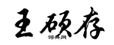 胡问遂王硕存行书个性签名怎么写