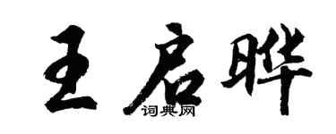 胡问遂王启晔行书个性签名怎么写