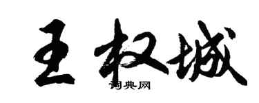 胡问遂王权城行书个性签名怎么写