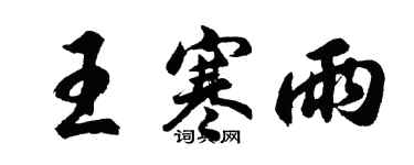 胡问遂王寒雨行书个性签名怎么写