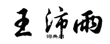 胡问遂王沛雨行书个性签名怎么写