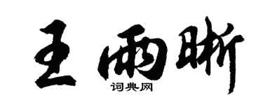 胡问遂王雨晰行书个性签名怎么写