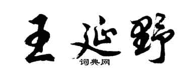 胡问遂王延野行书个性签名怎么写