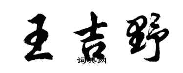 胡问遂王吉野行书个性签名怎么写