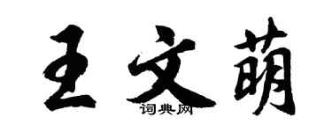 胡问遂王文萌行书个性签名怎么写