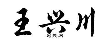 胡问遂王兴川行书个性签名怎么写