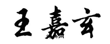 胡问遂王嘉玄行书个性签名怎么写