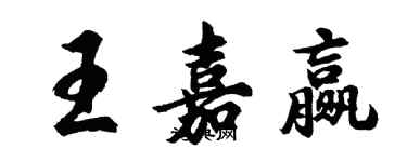 胡问遂王嘉赢行书个性签名怎么写