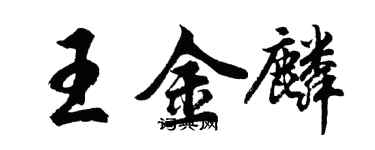 胡问遂王金麟行书个性签名怎么写