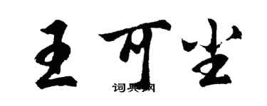 胡问遂王可尘行书个性签名怎么写