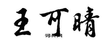 胡问遂王可晴行书个性签名怎么写