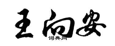 胡问遂王向安行书个性签名怎么写