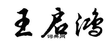 胡问遂王启鸿行书个性签名怎么写