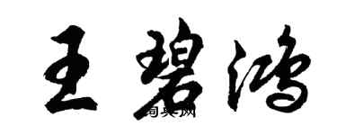 胡问遂王碧鸿行书个性签名怎么写